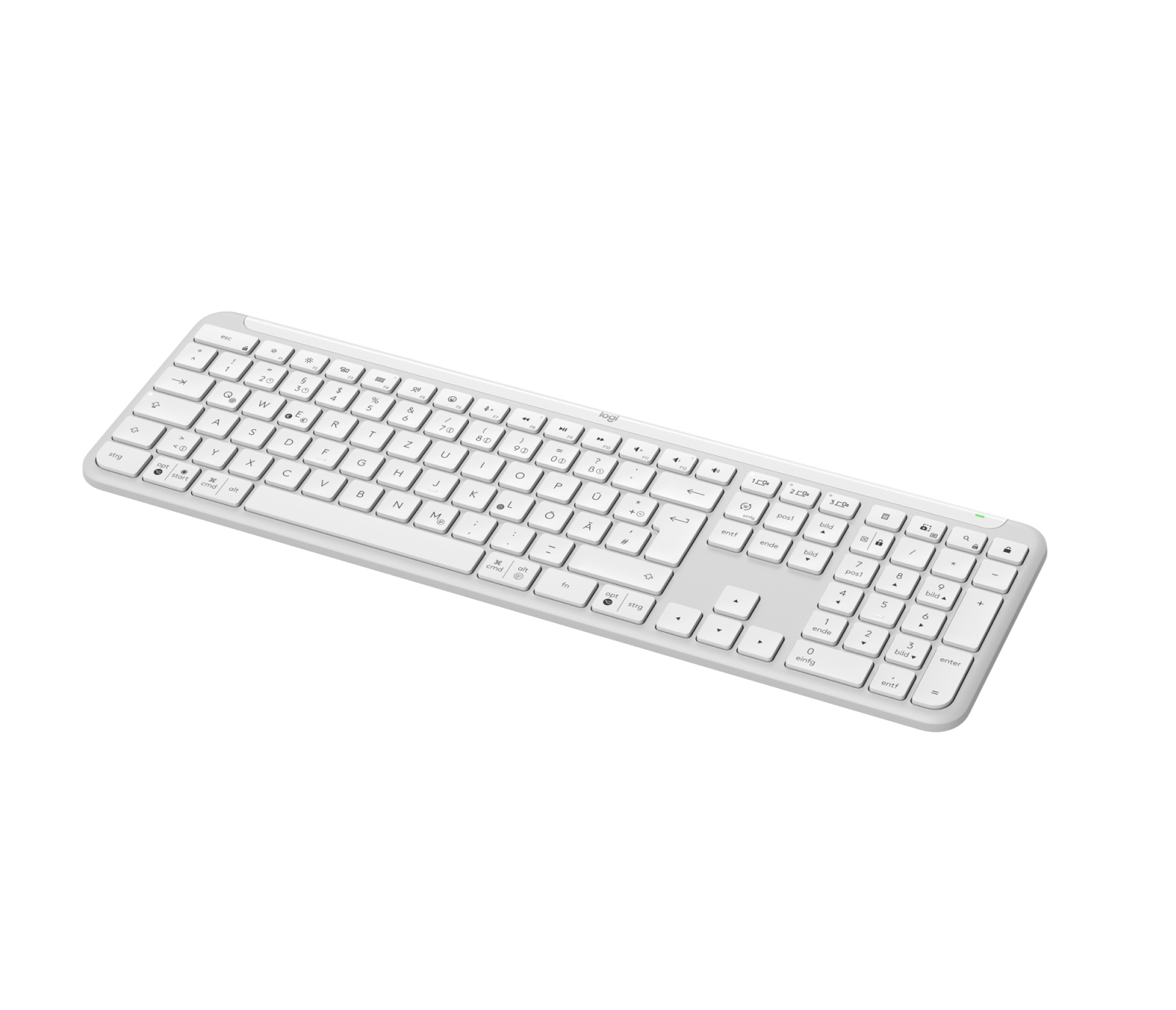 Logitech Signature Slim K950 - Tastatur - full size - kabellos - Bluetooth 5.1 LE - Off-White - TL: Deutsch, QWERTZ, Ansicht 4