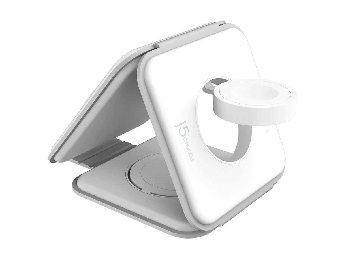 j5create JUPW3215W-N - Kabelloses Ladegerät - 3-in-1, magnetisch, mit Qi2, Ansicht 4