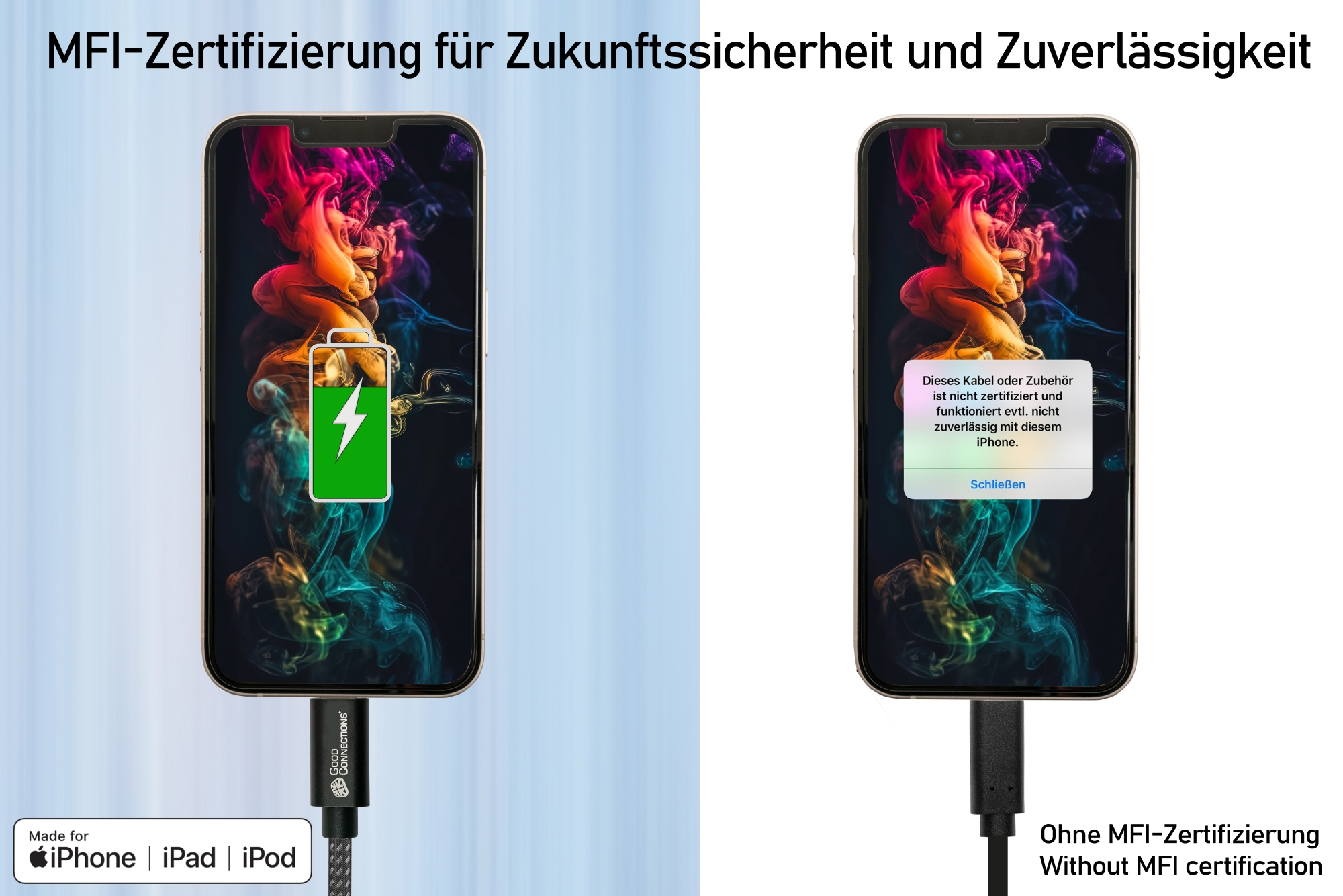 Good Connections USB2.0 Kabel A-Lightning MFI schw. - Kabel - Digital/Daten, Ansicht 3