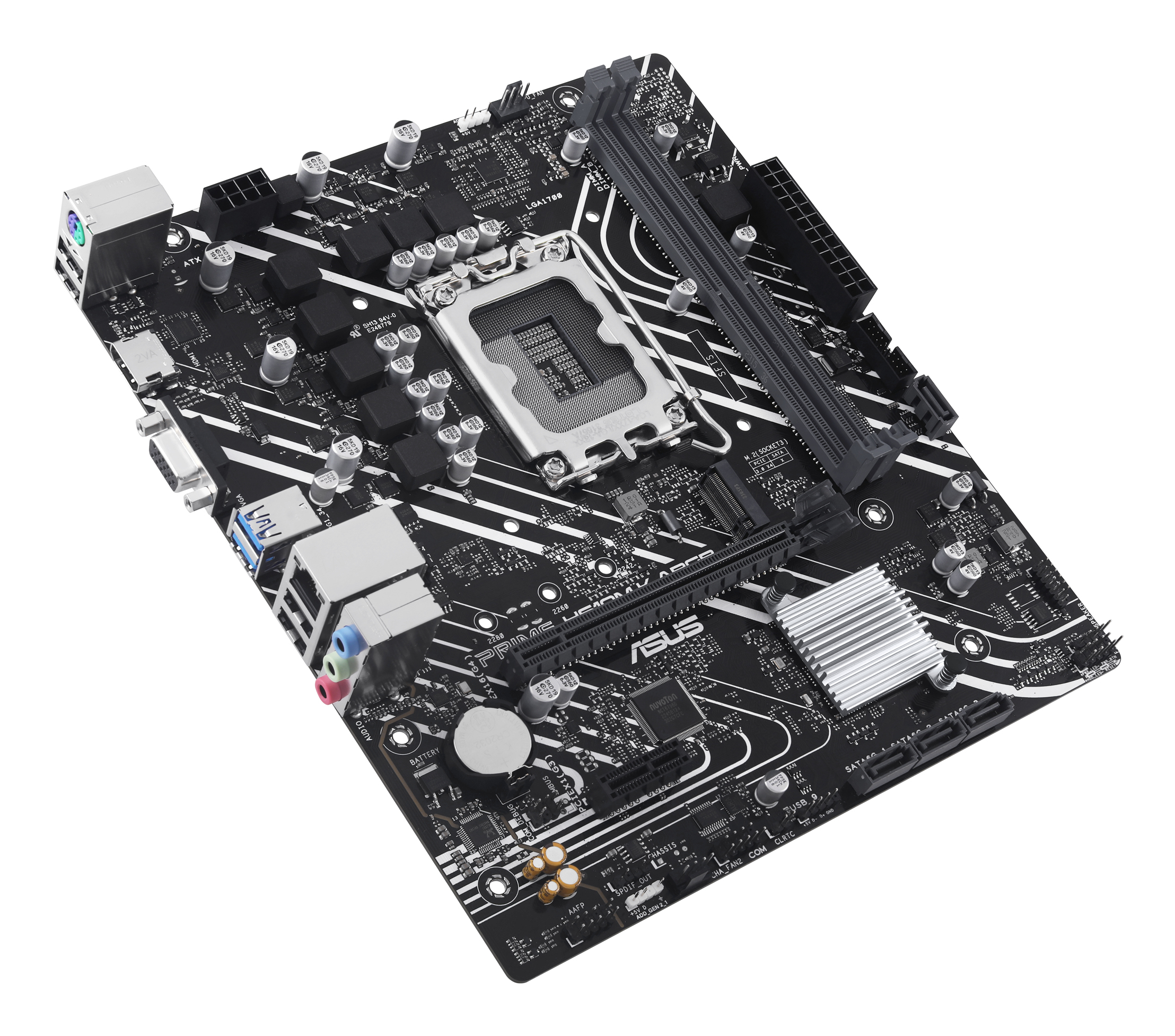 ASUS PRIME H610M-K ARGB - Motherboard - micro ATX - LGA1700-Sockel - H610 Chipsatz - USB 3.2 Gen 1 - Gigabit LAN, Ansicht 4