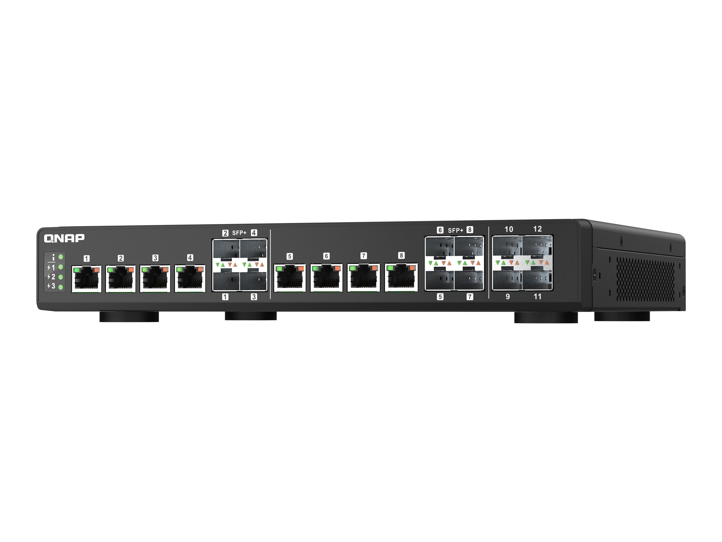 QNAP QSW-IM1200-8C - Switch - managed - 4 x 10 Gigabit SFP+ + 8 x combo 10 Gigabit SFP+/RJ-45 - an Rack montierbar - Gleichstrom