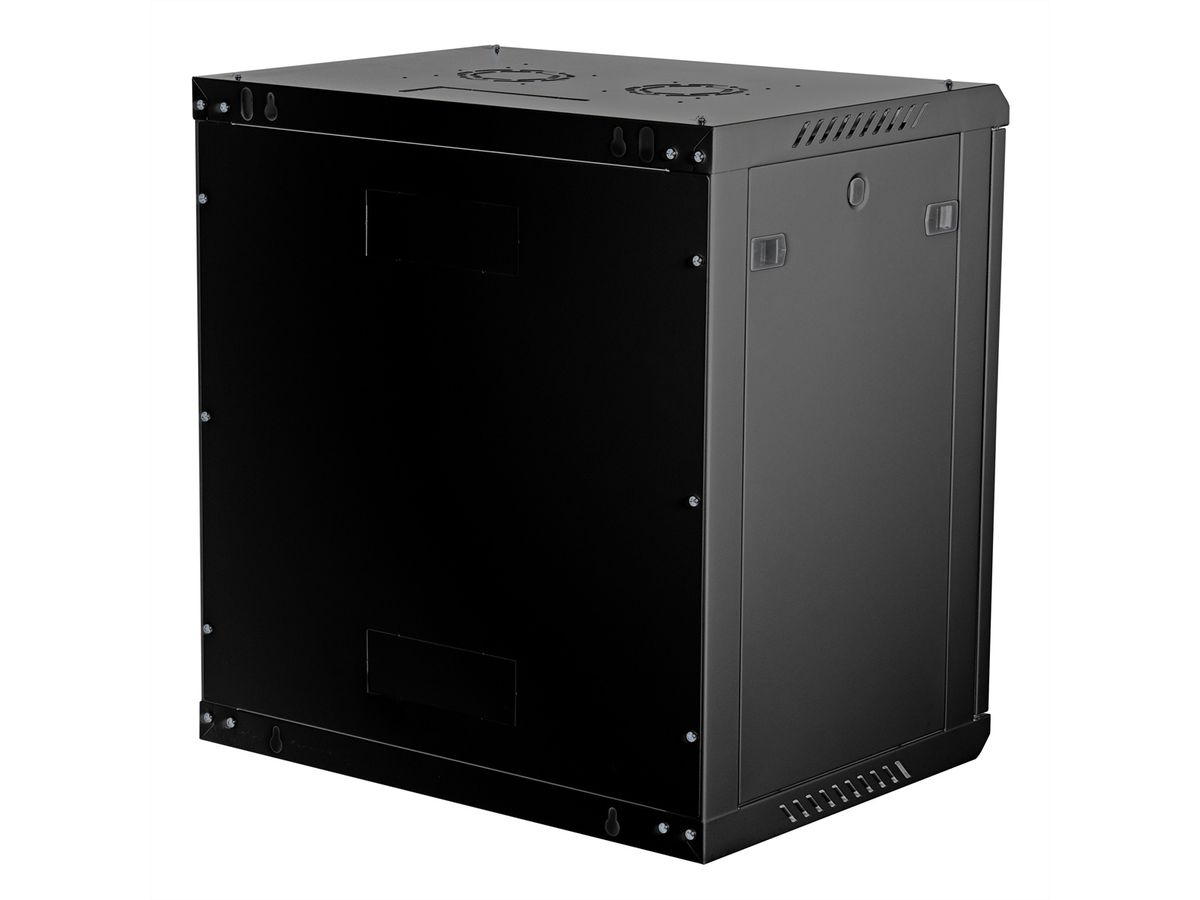 ROLINE Basic Plus - Gehäuse Netzwerkschrank - 600x450 BxT - geeignet für Wandmontage - Jet Black, RAL 9005 - 12U - 19, Ansicht 3