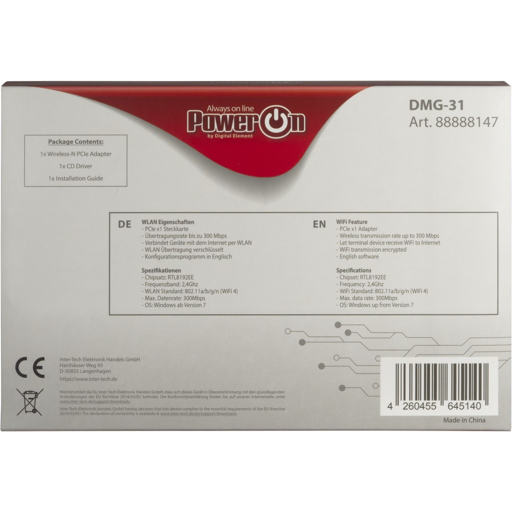 Inter-Tech DMG-31 - Netzwerkadapter - PCIe, Ansicht 4