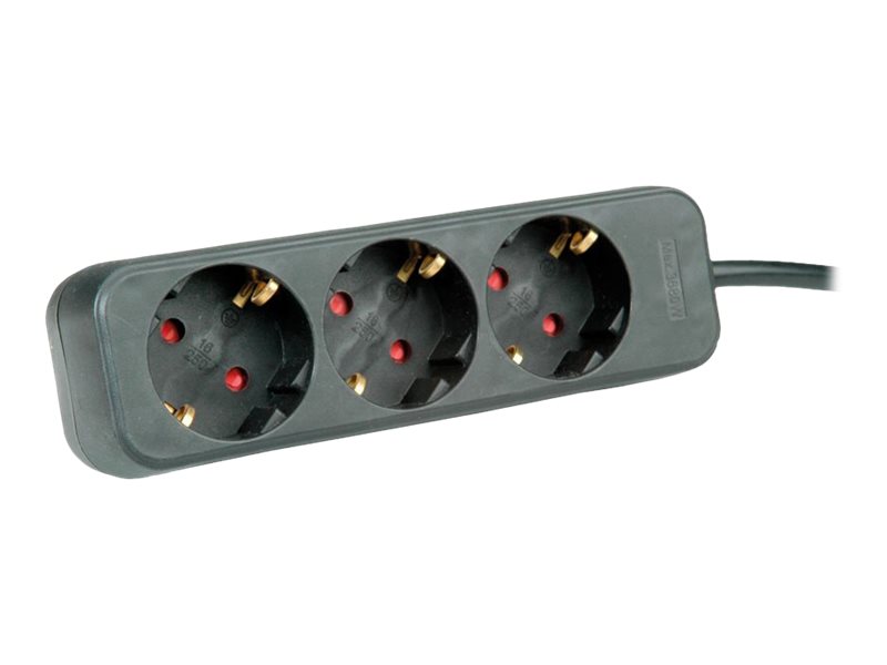 ROLINE Steckdosenleiste - Wechselstrom 250 V - 3600 Watt - Eingabe, Eingang CEE 7/4 - Ausgangsanschlüsse: 3 (3 x CEE 7/4)