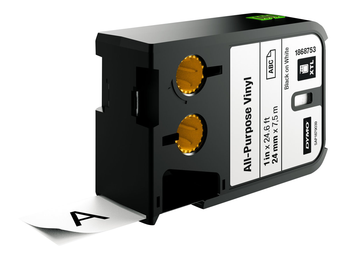 Dymo XTL Allzweck-Vinyl - Vinyl - permanenter Klebstoff - Schwarz auf Weiß - Rolle (2,4 cm x 7 m), Ansicht 2