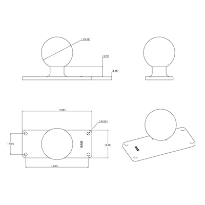 Ram Mounts RAM-202U-25 - Schwarz - 127 mm - 50,8 mm - 181,4 g, Ansicht 3
