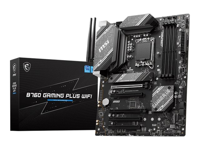MSI B760 GAMING PLUS WIFI - Motherboard - ATX - LGA1700-Sockel - B760 Chipsatz - USB 3.2 Gen 1 USB 3.2 Gen 2 USB-C 3.2 Gen2 - 2.5 Gigabit LAN Wi-Fi 6E Bluetooth - Onboard-Grafik (CPU erforderlich)