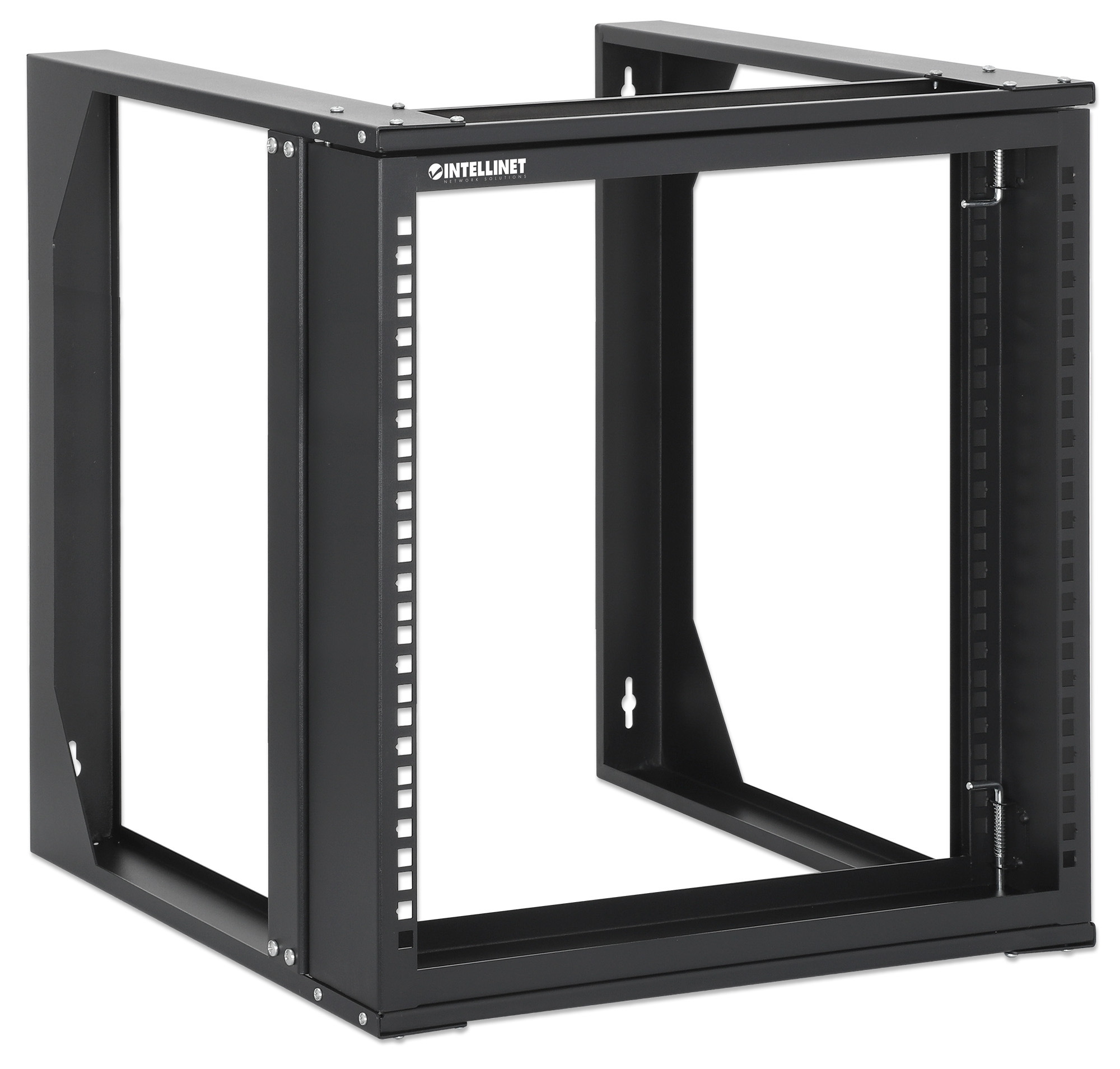 Intellinet Schrank offener Rahmen - front-hinged swing frame - 2 Pfosten - geeignet für Wandmontage - Schwarz, Ansicht 4
