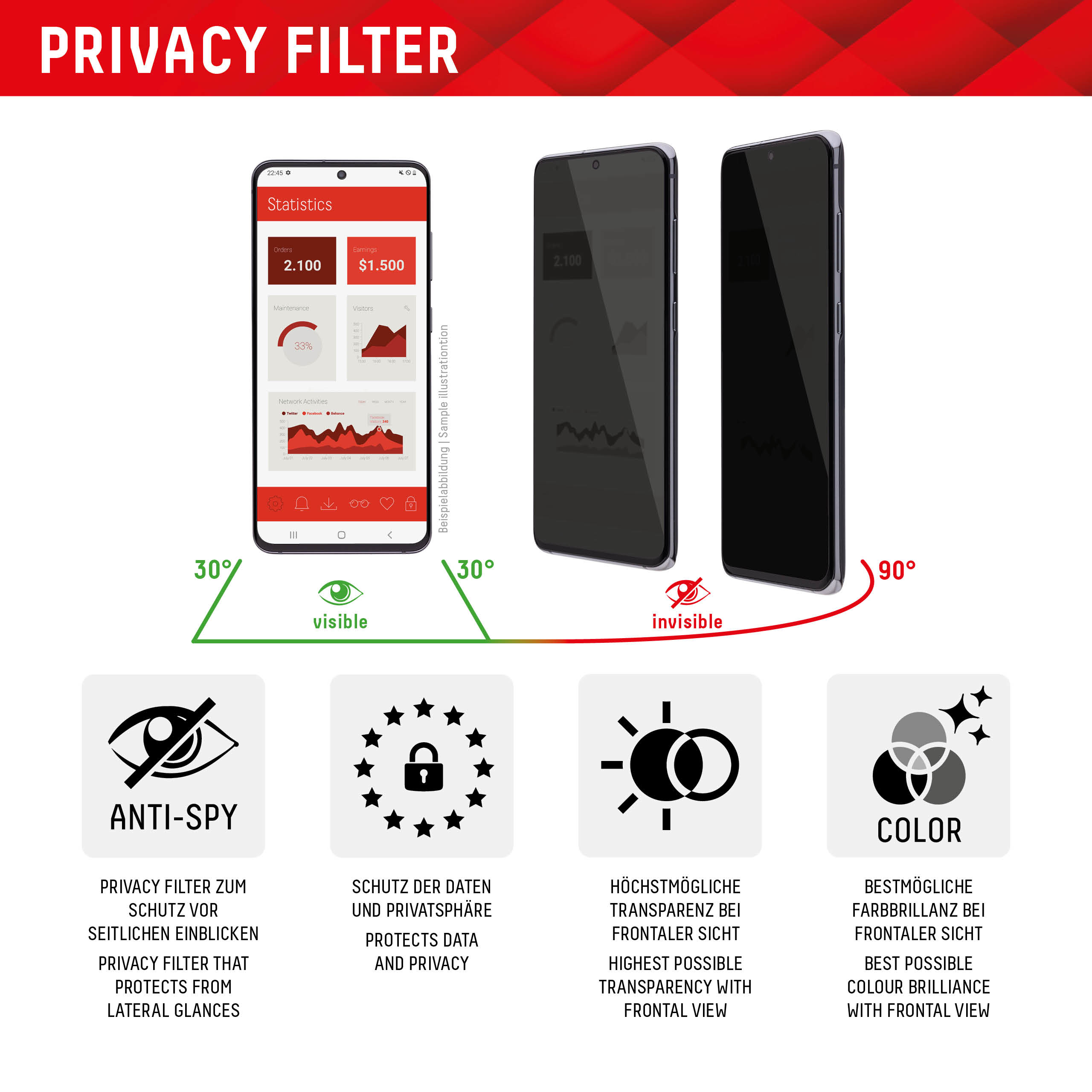 DISPLEX Privacy Glass iPhone 15/15 Pro, Ansicht 2