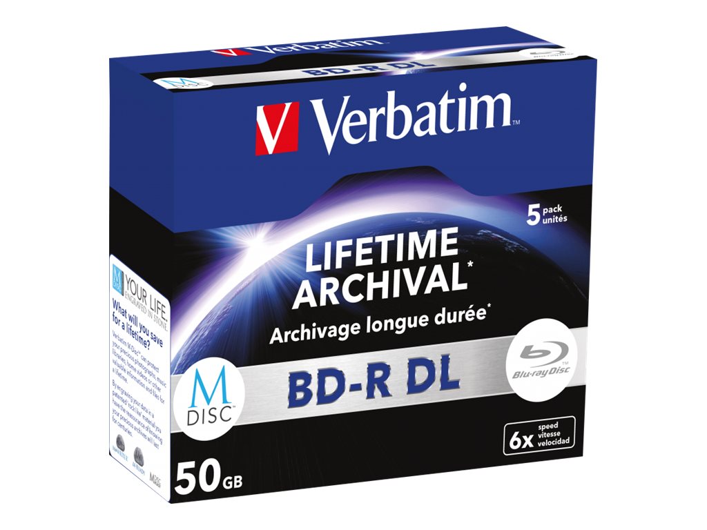 Verbatim M-DISC BD-R DL 6X 50GB 5XJEWELC