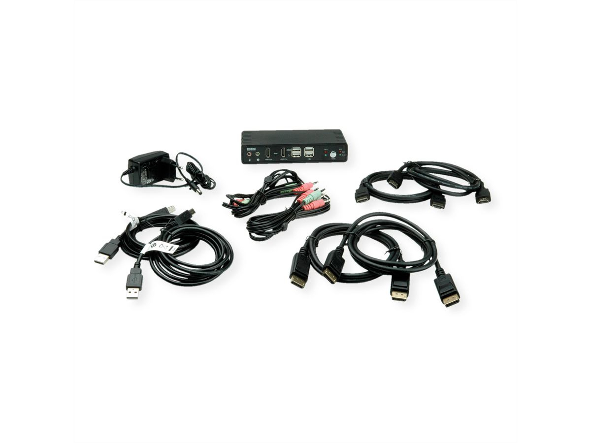 ROLINE KVM Switch Dual Head 1U-2PCs HDMI 4K60 - KVM-Umschalter, Ansicht 3