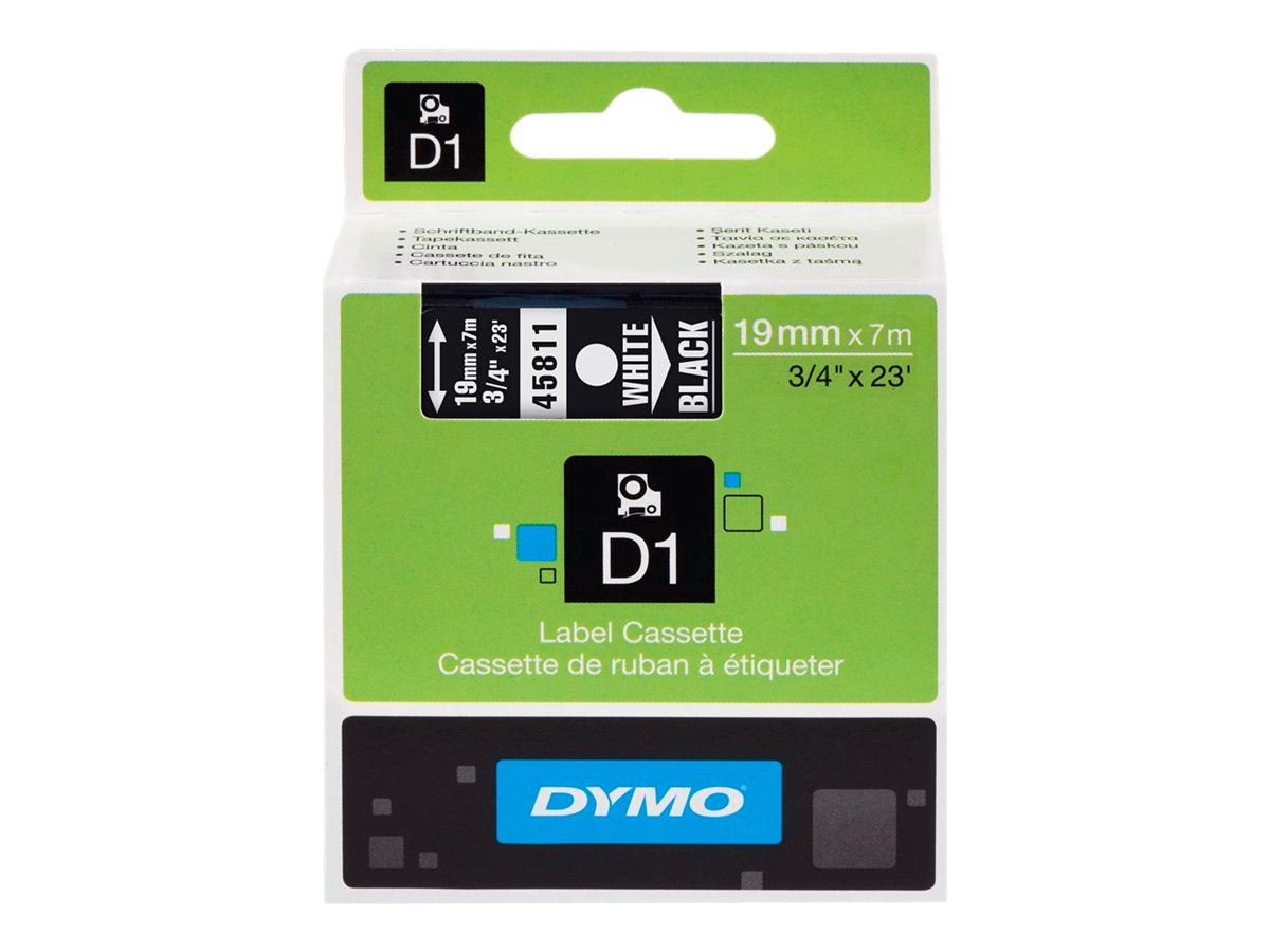 Dymo D1 - Selbstklebend - Weiß auf Schwarz - Rolle (1,9 cm x 7 m), Ansicht 3