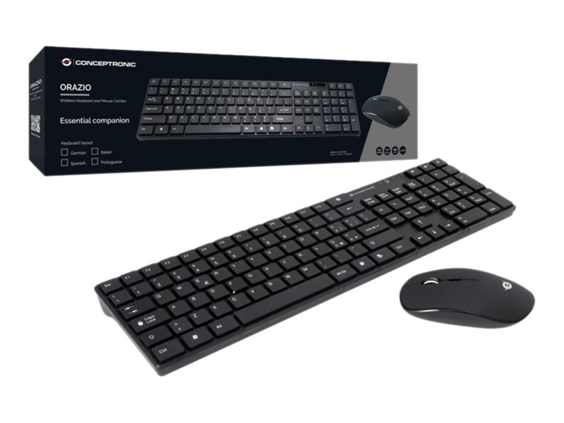 Conceptronic Wireless Tastatur + Maus,Layout deutsch schwarz (ORAZIO01DE)