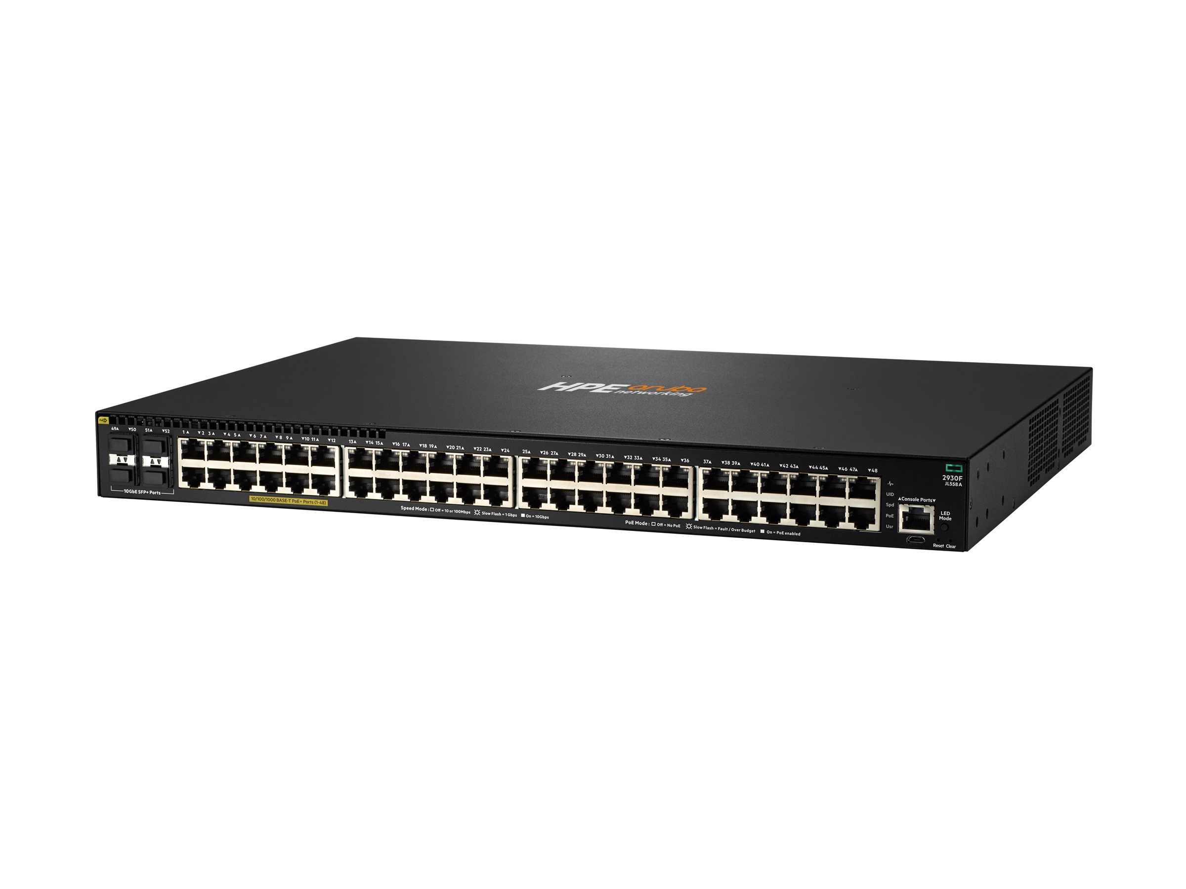 HPE Aruba 2930F 48G PoE+ 4SFP+ - Switch - L3 - managed - 48 x 10/100/1000 (PoE+)
