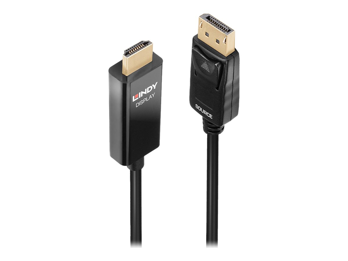 Lindy - Adapterkabel - DisplayPort männlich eingerastet zu HDMI männlich - 5 m - abgeschirmt - Schwarz