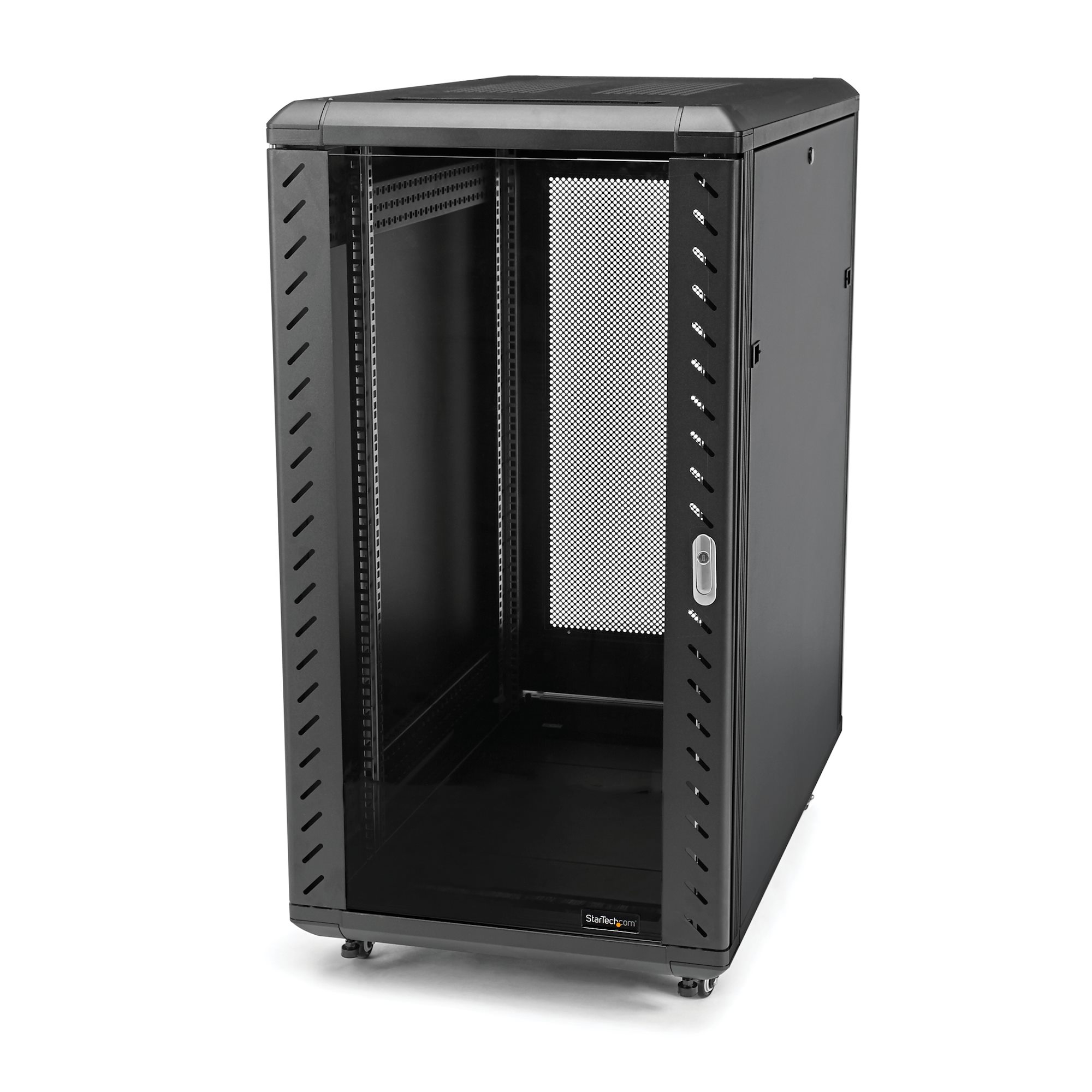 StarTech.com 18HE 19 Zoll Server Rack/Schrank - 4 Pfosten mit Einstellbare Tiefe(15-81cm), abschließbares Knock Down, Ansicht 2