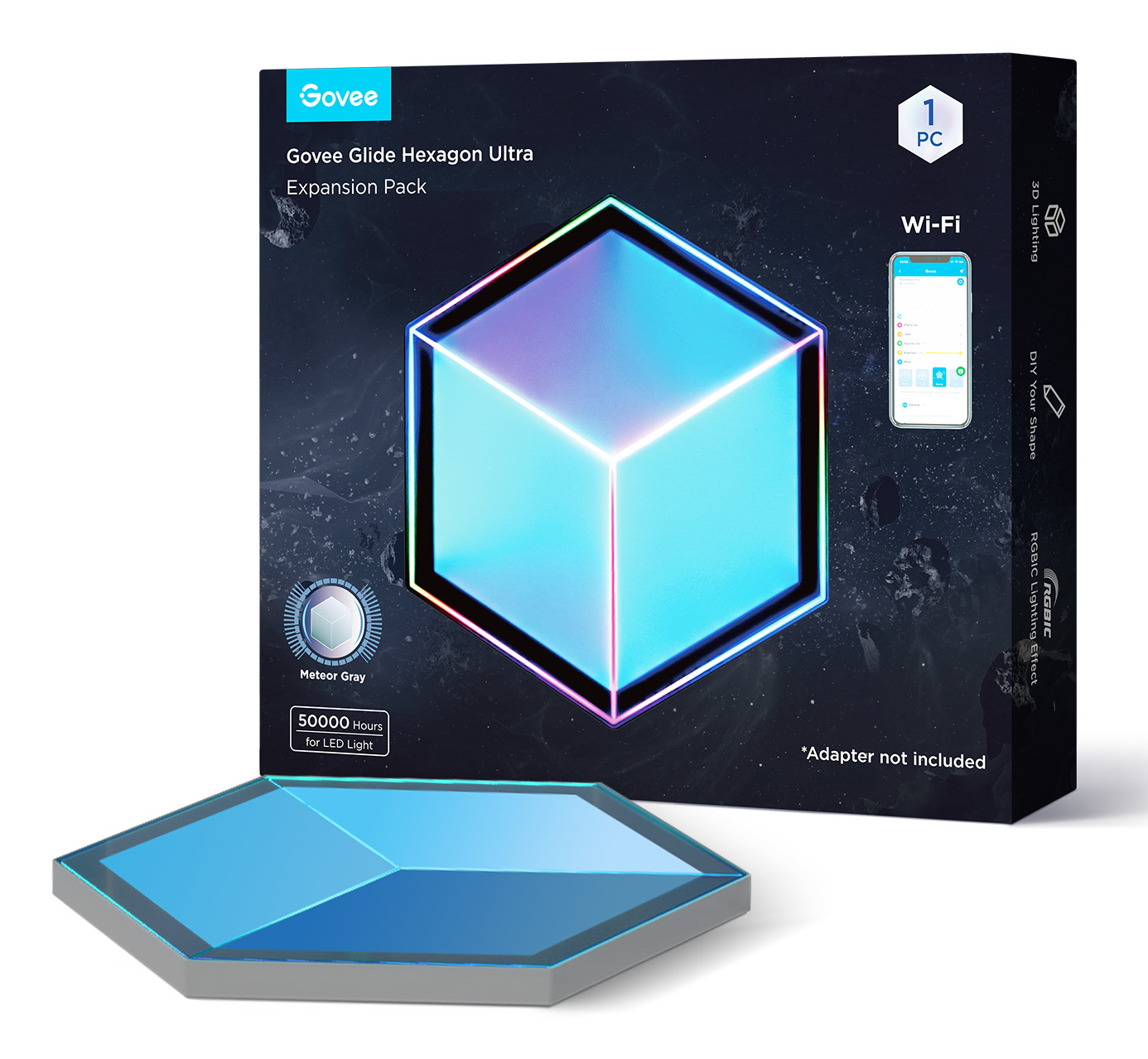 Govee Panelleuchte Glide Hexa Ultra Erweiterung 1 Stück, Ansicht 3
