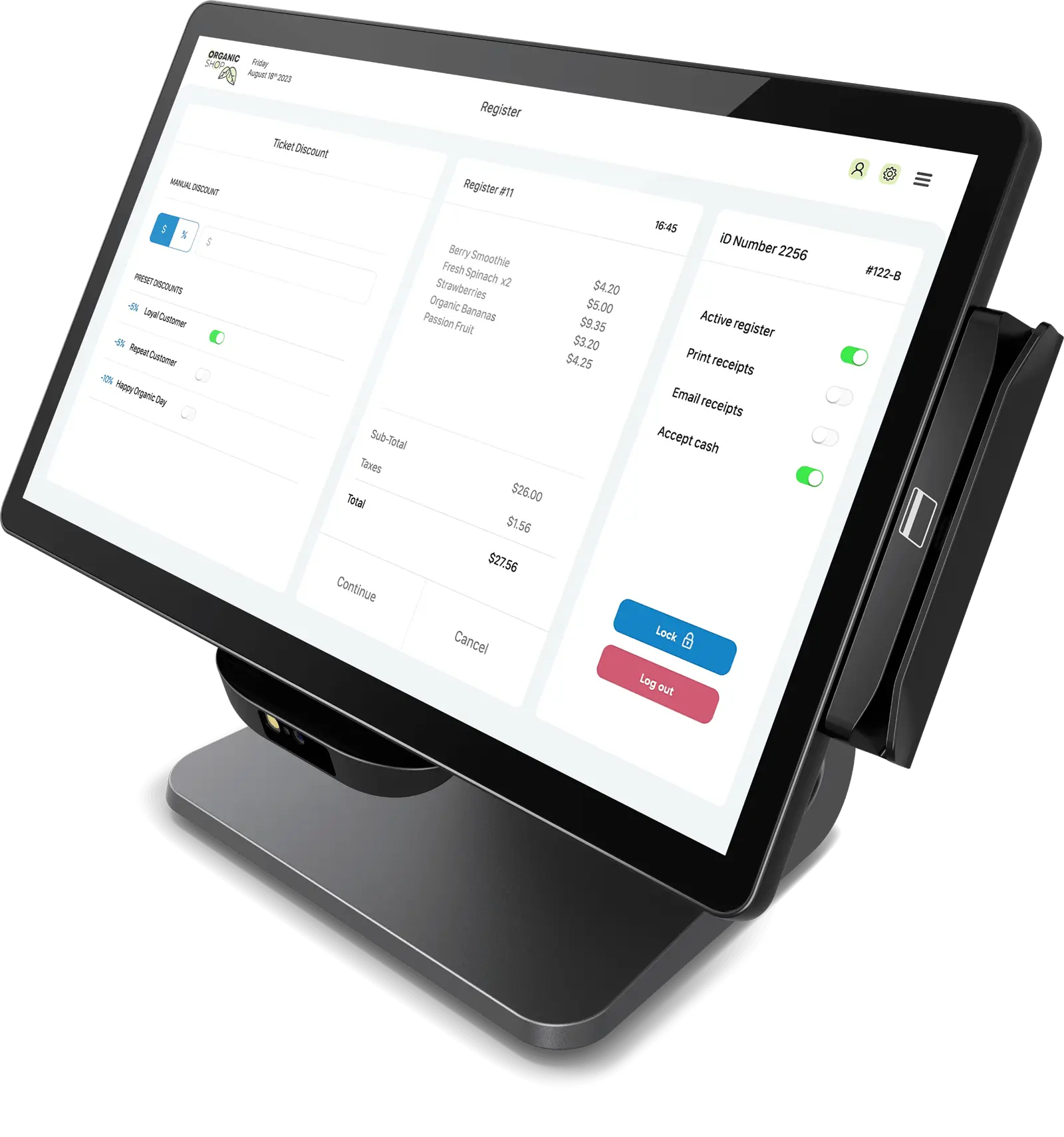 Elo Touch Solutions Elo E-Series 3 - All-in-One - N-series N97 - RAM 8 GB - SSD 128GB - Wi-Fi - Bluetooth - WLAN - 15.6, Ansicht 2
