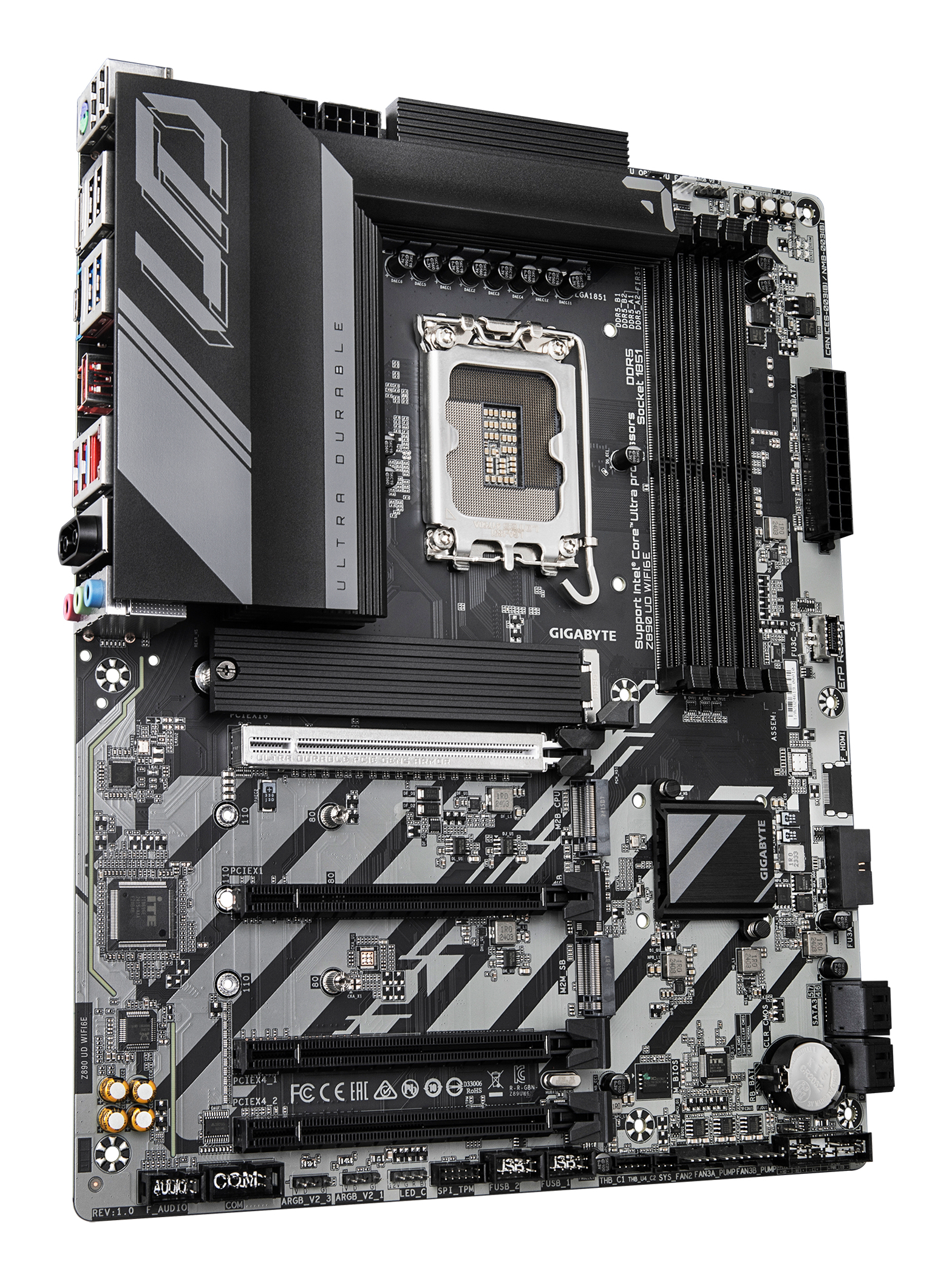 Gigabyte Z890 UD WIFI6E - Motherboard - ATX - LGA1851-Sockel - Z890 Chipsatz - USB4, USB-C 3.2 Gen 1, USB 3.2 Gen 2, Ansicht 3