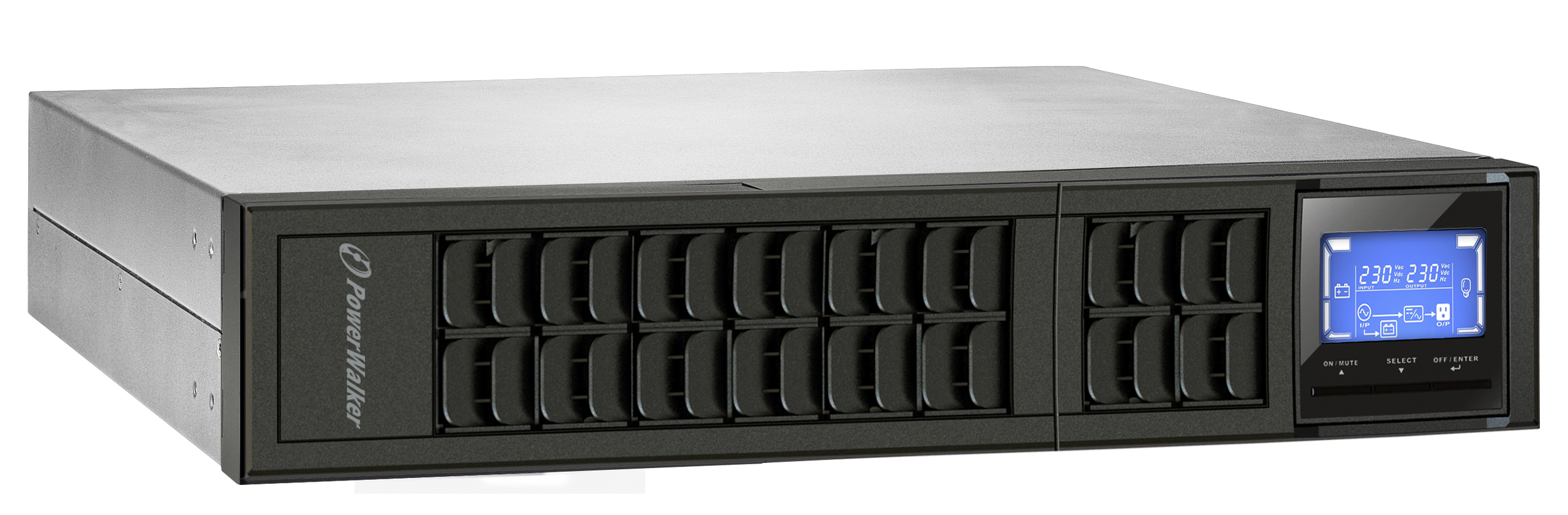 BlueWalker PowerWalker VFI 3000 CRM LCD - USV (in Rack montierbar/extern) - AC 110-300 V - 2400 Watt - 3000 VA - 9 Ah, Ansicht 2