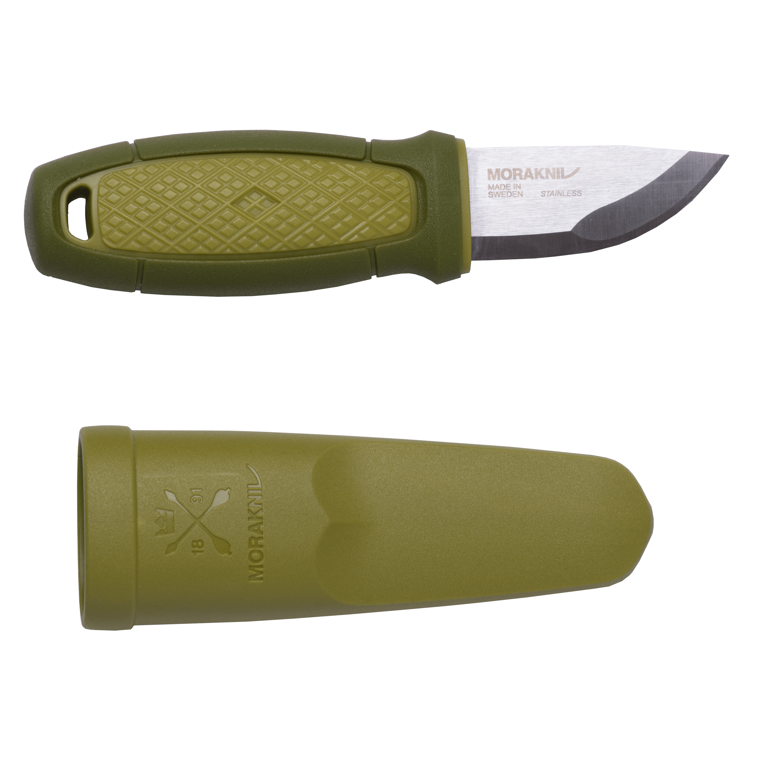 Morakniv Eldris - Einzelbild - Jagdmesser - Absetzpunkt - Edelstahl - Thermoplastisches Elastomer (TPE) - Grün von LumaTech