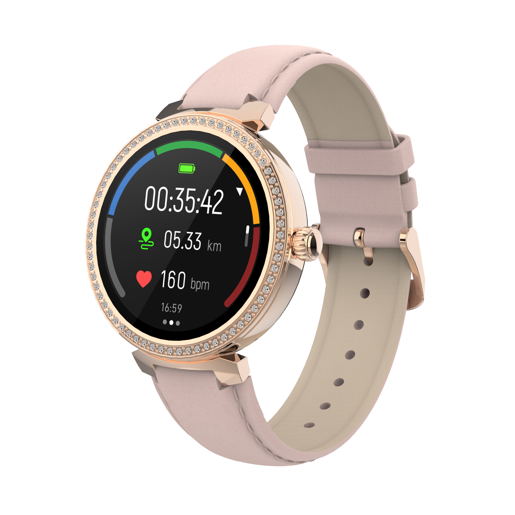 Inter Sales DENVER SWC-342 - Intelligente Uhr mit Riemen - Rose - Anzeige 3 cm (1.2), Ansicht 3
