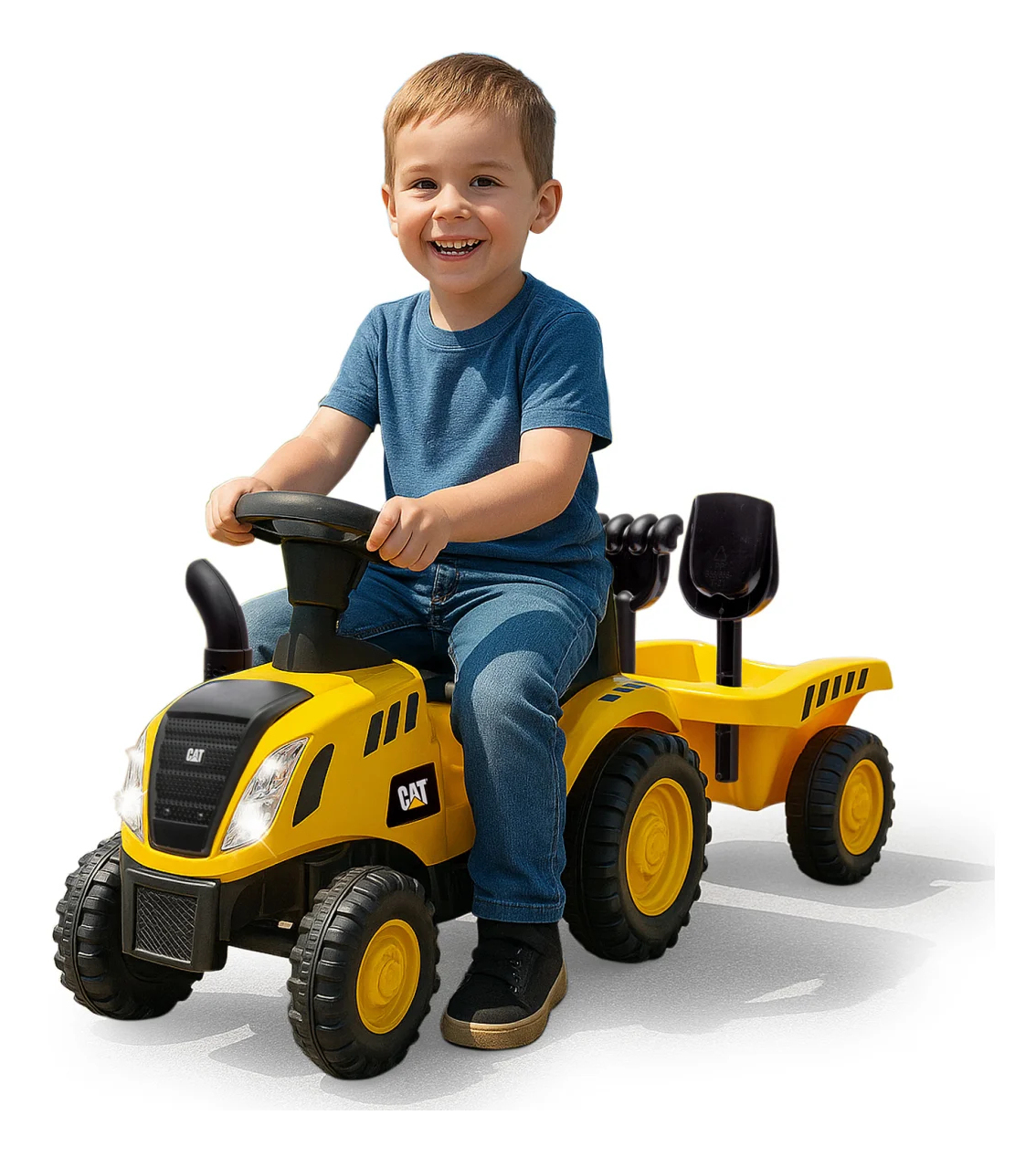 JAMARA Rutscher Caterpillar Traktor mit Anhänger 2in1 gelb, Ansicht 3