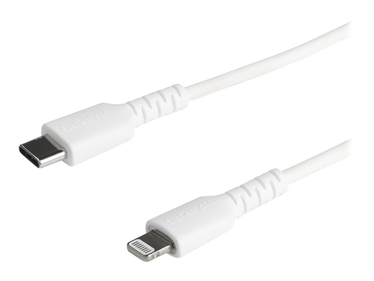StarTech.com 1m USB-C auf Lightning-Kabel - Hochbelastbare robuste Aramidfaser - USB Typ-C auf Lightningkabel - Lade-Synchronisationskabel - Apple MFi-zertifiziert iPadiPhone 12 - Weiß (RUSBCLTMM1MW)