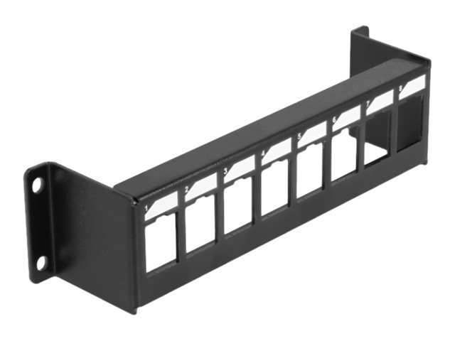 Delock Keystone Halterung - Patchpanel (Blindblech) - Oberfläche montierbar - Schwarz - 8 Ports