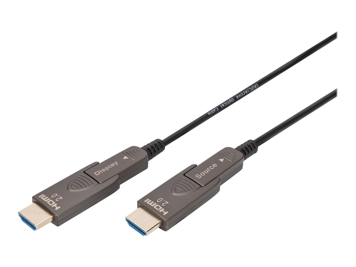 DIGITUS 4K - HDMI AOC Hybrid Glasfaserkabel mit 30m abnehmbaren Stecker