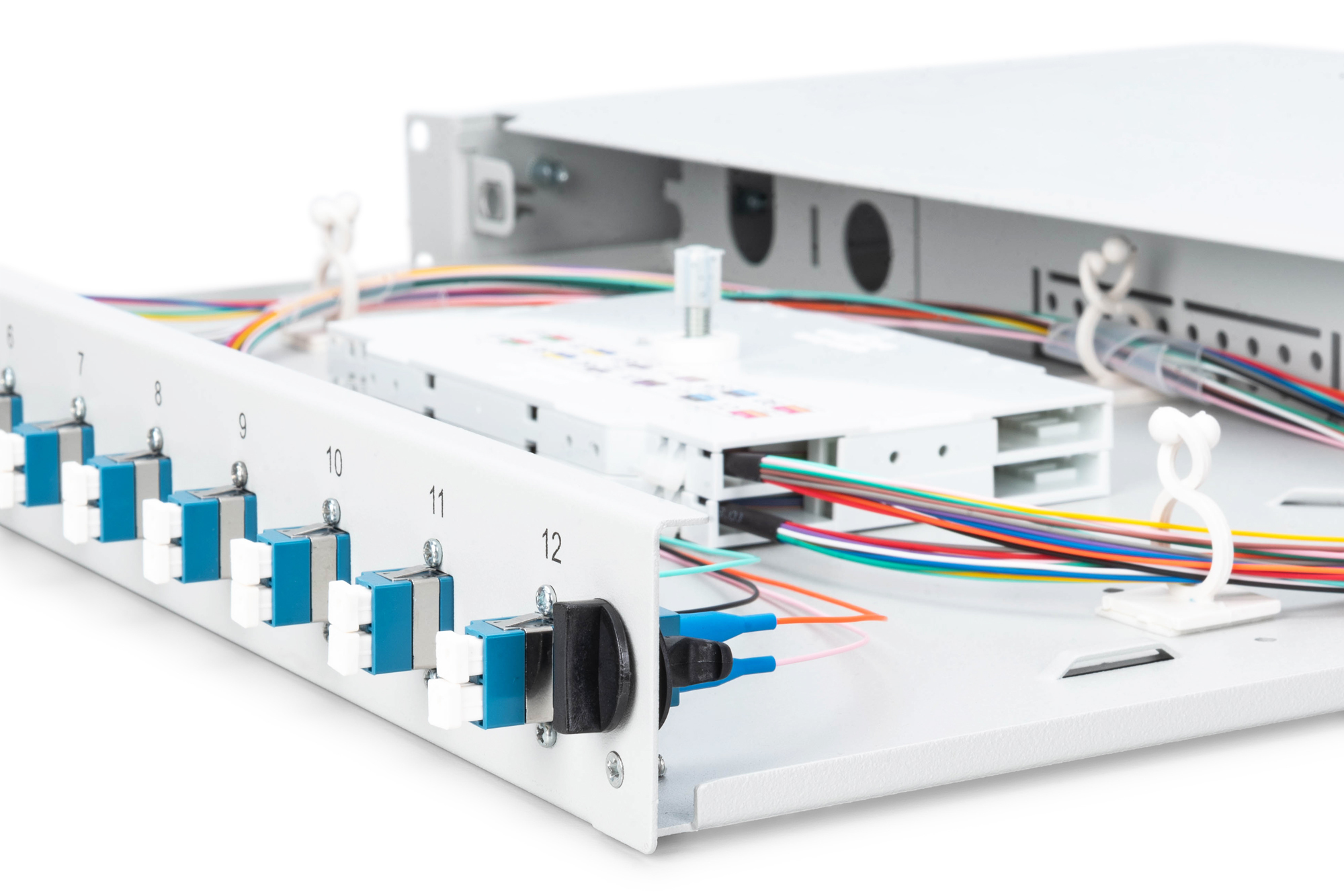 DIGITUS LWL Spleißbox, bestückt, LC, OS2, Ansicht 3