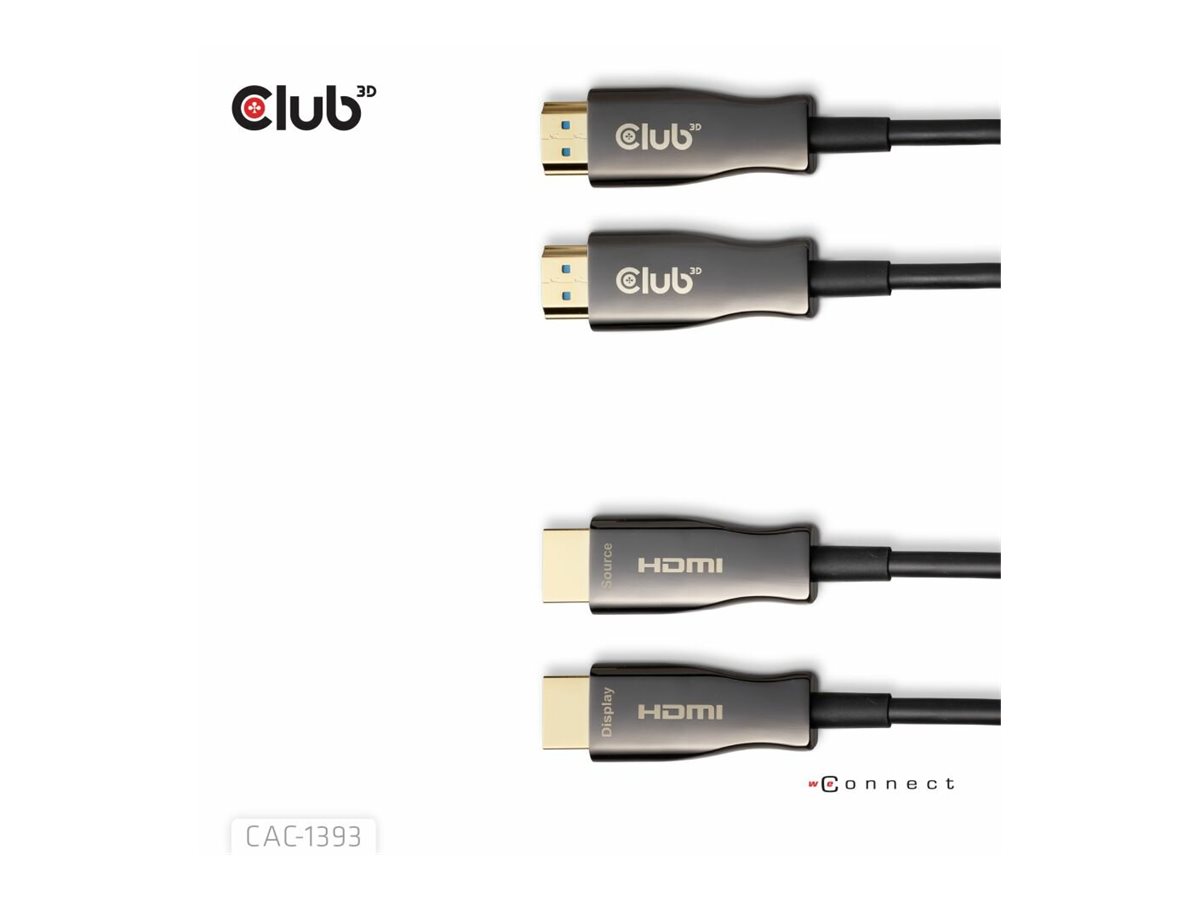 Club 3D Ultra High Speed - HDMI-Kabel - HDMI männlich zu HDMI männlich - 50 m - Schwarz - Active Optical Cable (AOC), Ansicht 3