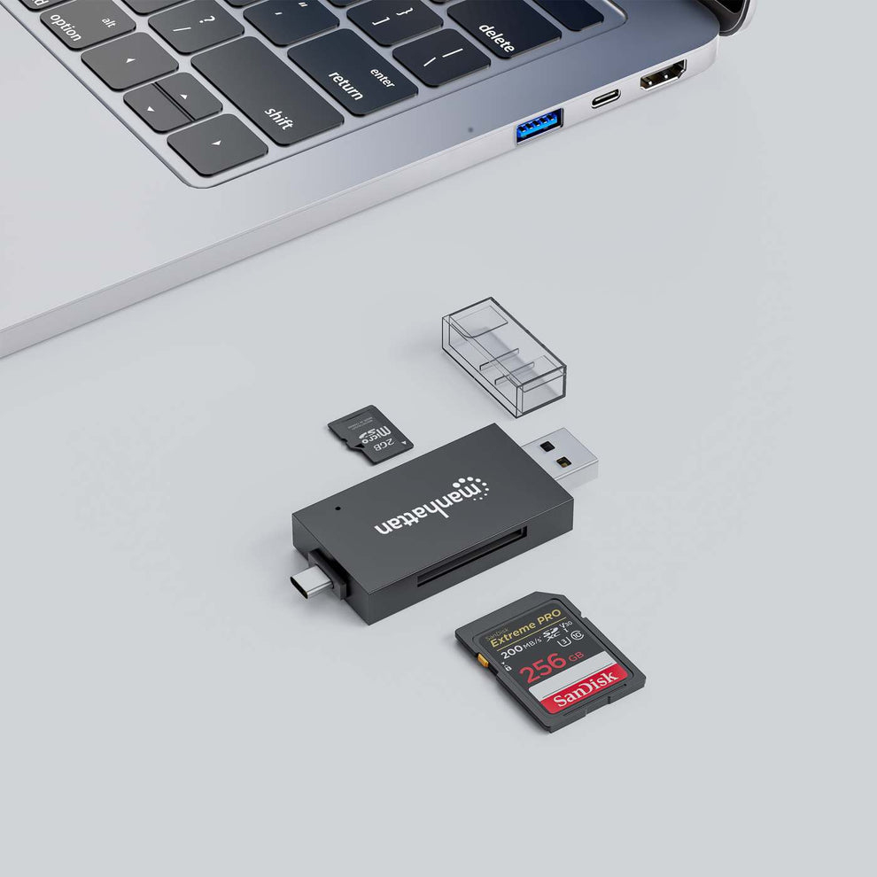 Manhattan USB 3.0 Typ-C/-A Kartenlesegerät microSD SD/MMC - Micro SD - MultiMediaCard (MMC), Ansicht 4