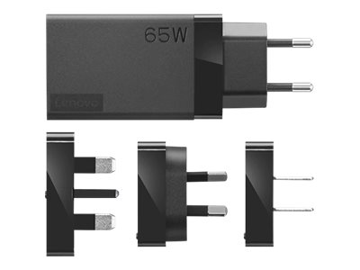 Lenovo 65W USB-C Travel Adapter - Netzteil - Wechselstrom 100-240 V - 65 Watt - Schwarz - für ThinkBook 14, 15, ThinkPad