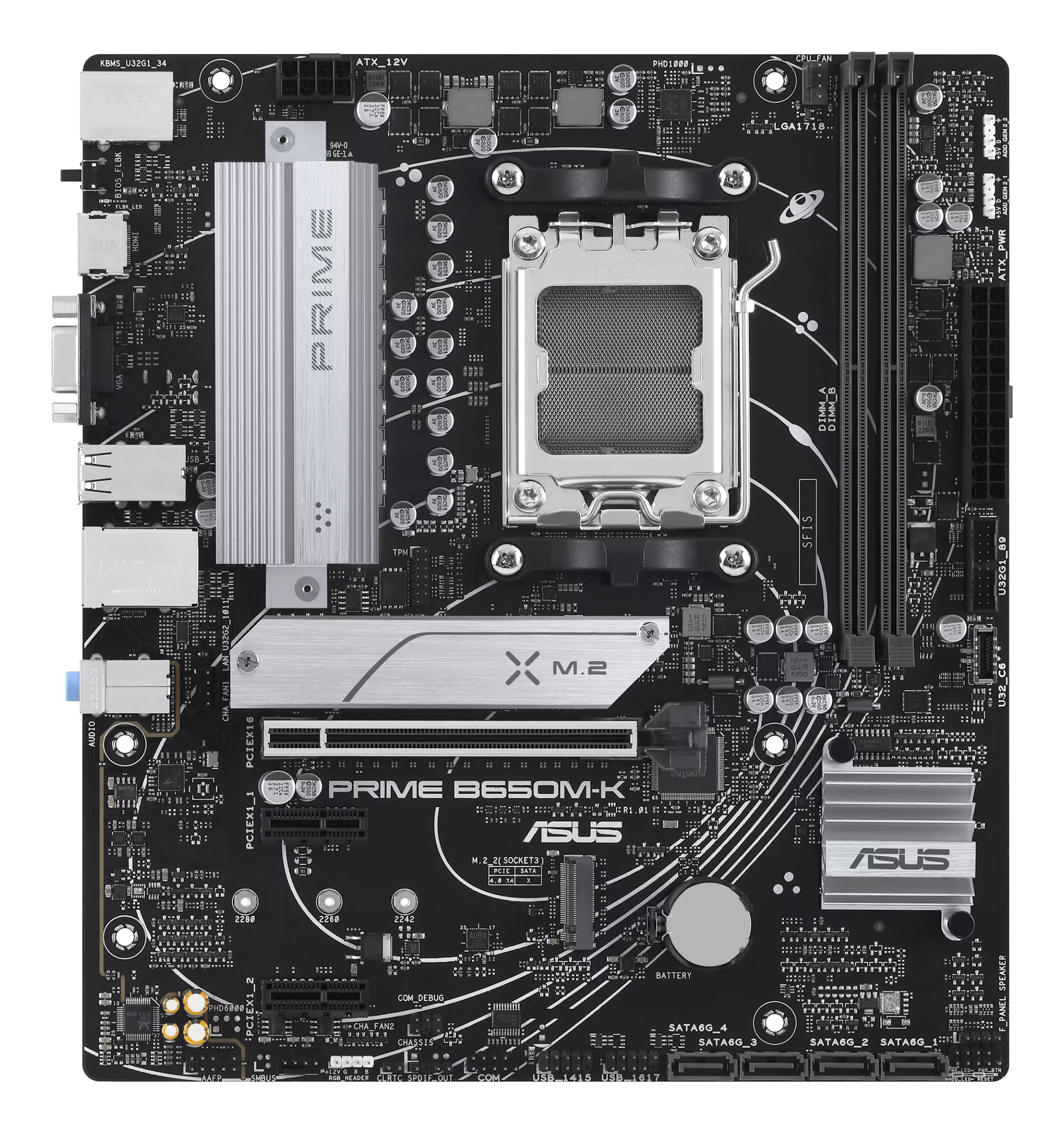 ASUS MB ASUS PRIME B650M-K (AMD,AM5,DDR5,mATX) - AMD Sockel AM5 (Ryzen Zen4), Ansicht 2
