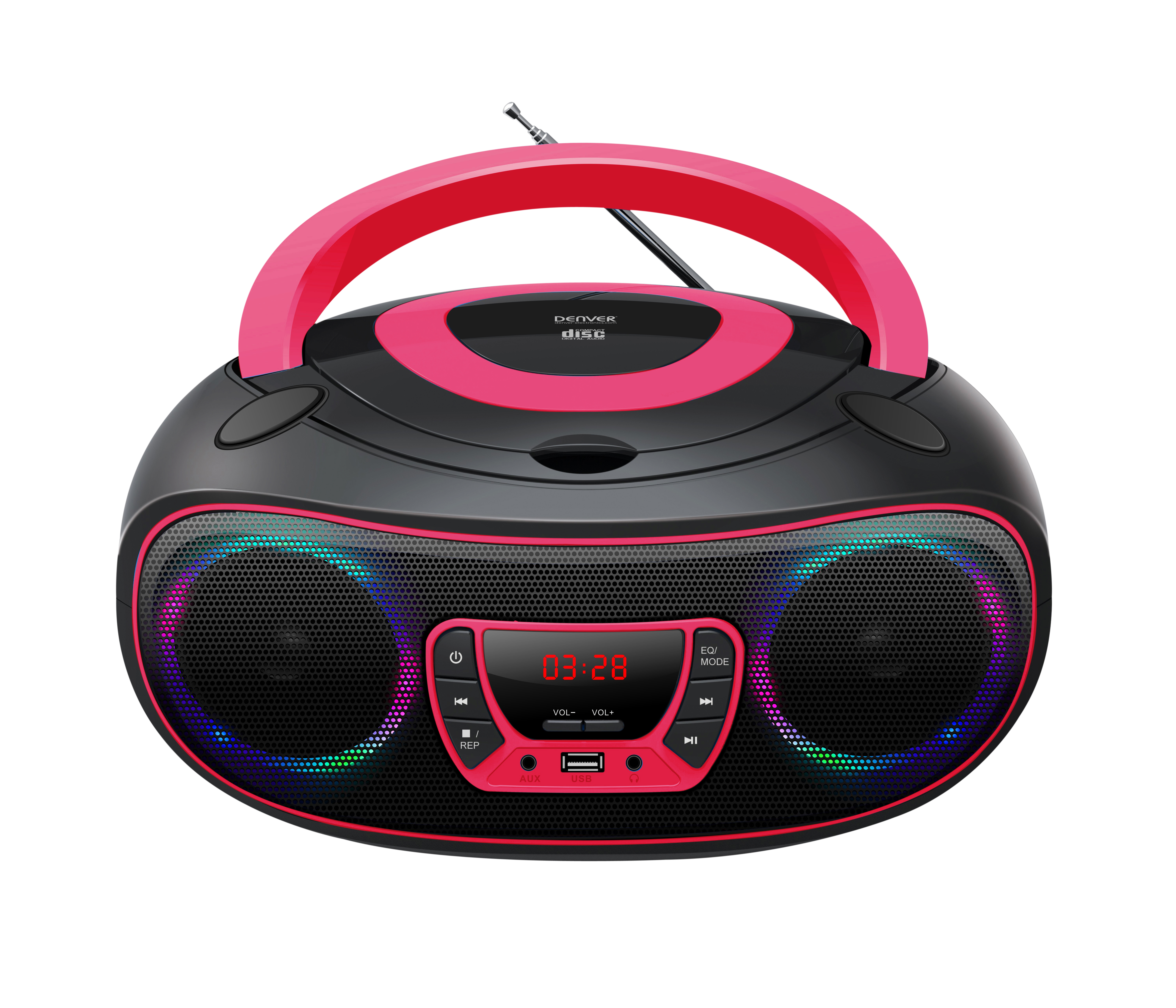 Inter Sales DENVER TCL-212BT - Ghettoblaster - 4 Watt - pink, Ansicht 4