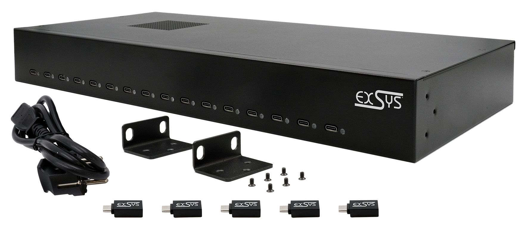 Exsys GmbH 16-Port USB-C High Power Ladestation 480W EX-11016 - USB Typ C, Ansicht 4