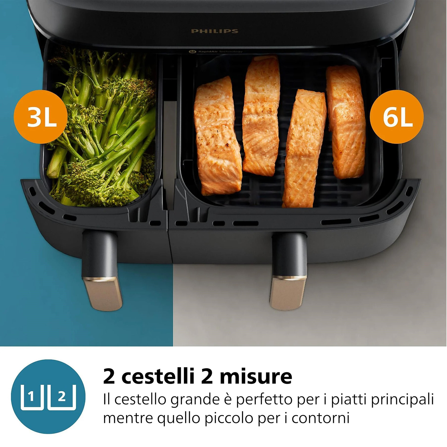 Philips Series 3000 NA352 Airfryer 2.75kW Trækulsgra/kobber, Ansicht 4