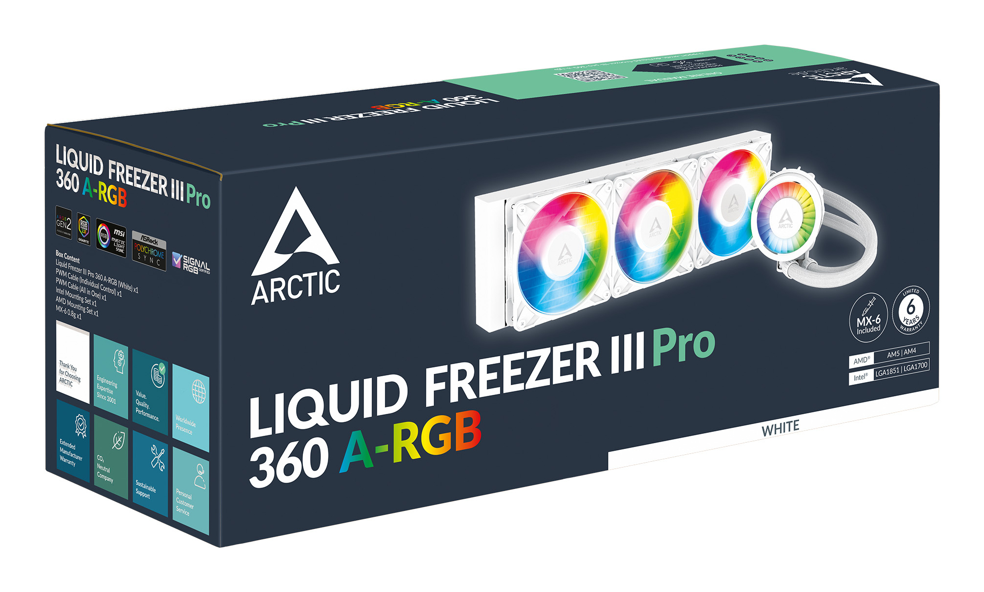 Arctic Liquid Freezer III Pro 360 A-RGB - Wasserkühlung - Kühlergröße: 360 mm - (für: AM5, AM4, LGA1700, LGA1851), Ansicht 3