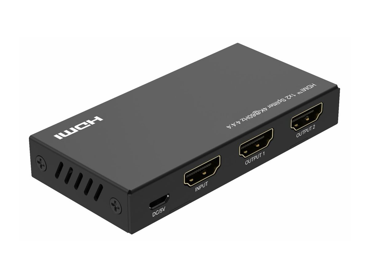 MicroConnect MC-HDMISPLITTER0102-4K - HDMI - 3840 x 2160 Pixel - Schwarz - Stahl - 4K Ultra HD, Ansicht 3