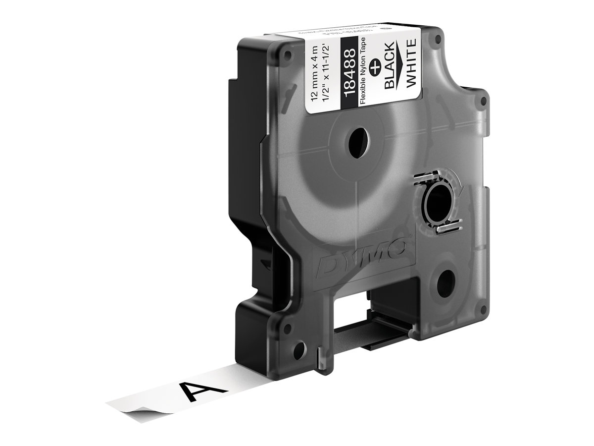 Dymo IND - Nylon - Klebstoff - Schwarz auf Weiß - Rolle (12 cm x 4 m)