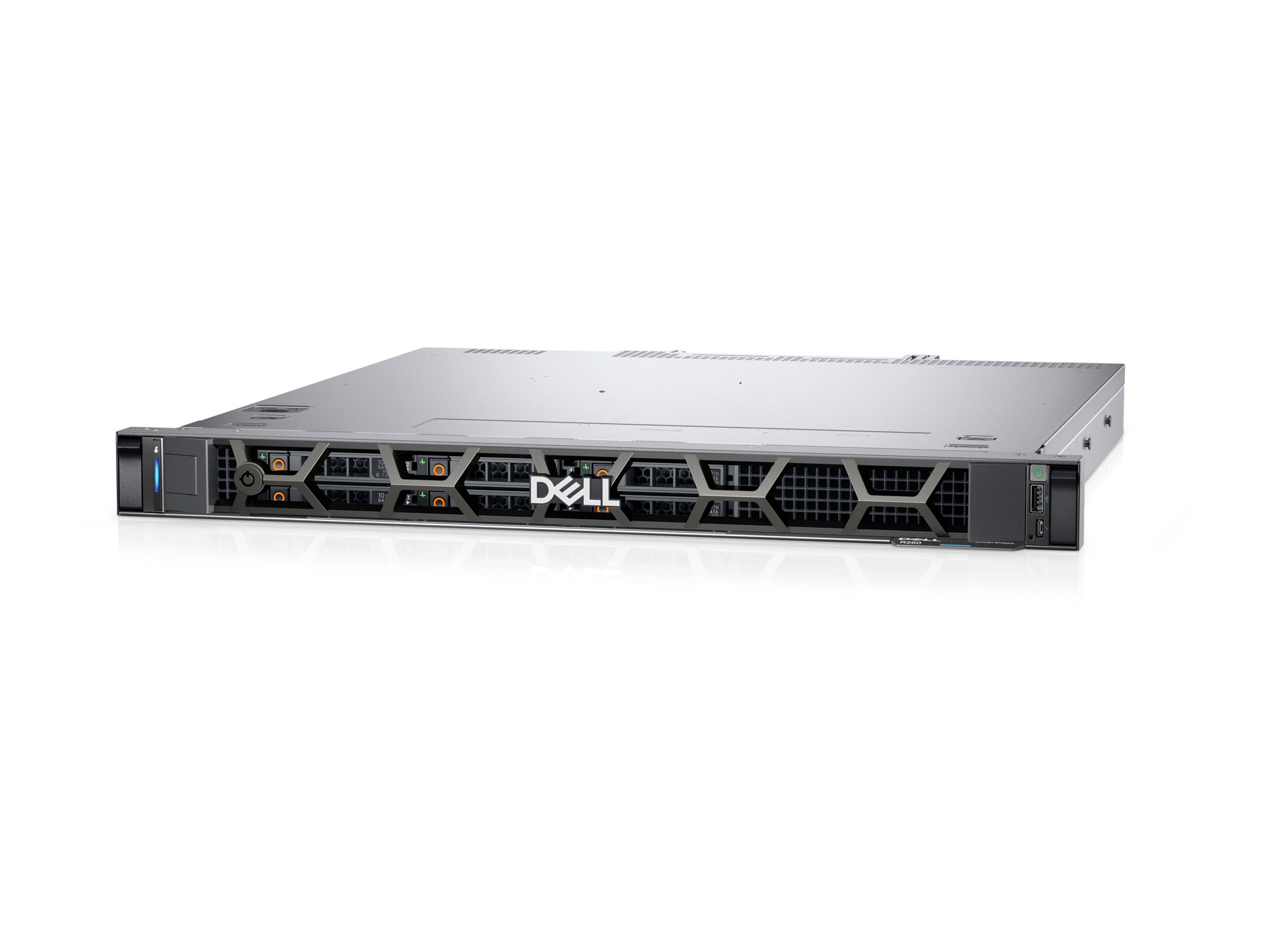 Dell PowerEdge R260 1U Rack-Server, Intel Xeon 6315P 2.8 GHz, 16 GB DDR5 RAM, 2.4 TB SAS Hot-Swap, Schwarz