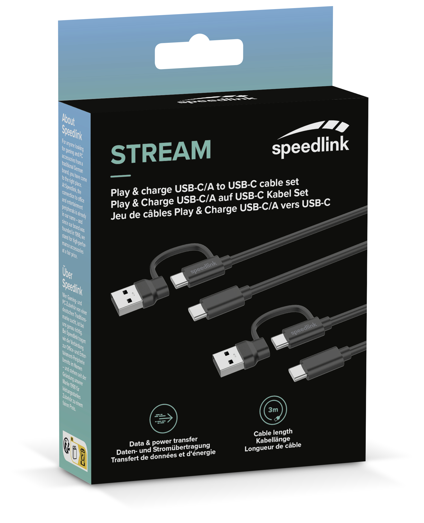 SPEEDLINK STREAM Play & Charge USB-C/A Kabel Set für PS5 sw retail, Ansicht 3