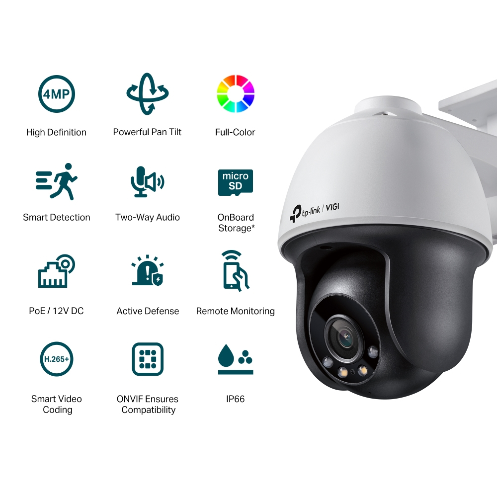 TP-LINK VIGI C540 4mm 4MP Full-Color Pan/Tilt Network Camera - Netzwerkkamera, Ansicht 4