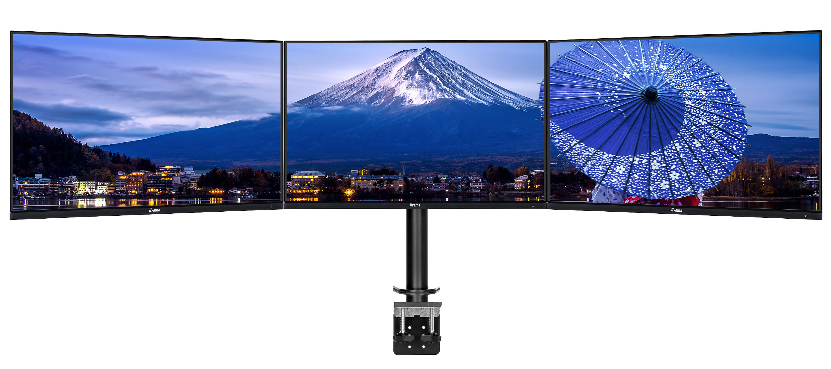 Iiyama DS1003C-B1 - Aufstellung - einstellbarer Arm - für 3 Monitore - Schwarz - Bildschirmgröße: 25.4-68.6 cm (10-27), Ansicht 4