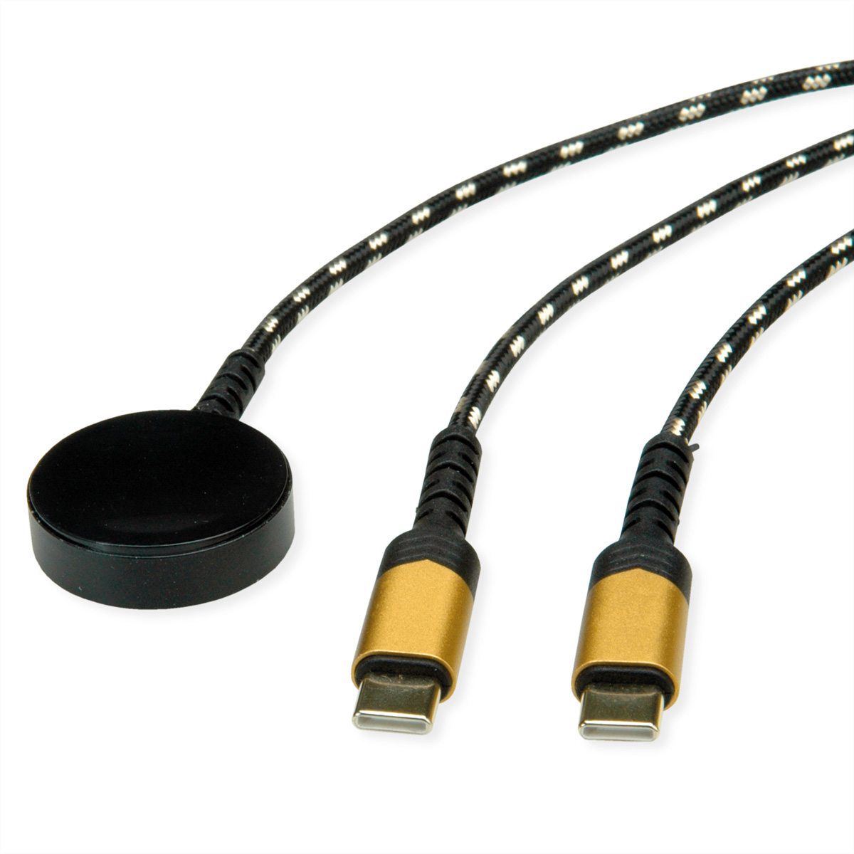 ROLINE USB Split-Ladekabel bis 60W+ Ladepad 15W für Apple-Geräte Typ C - Kabel - Digital/Daten