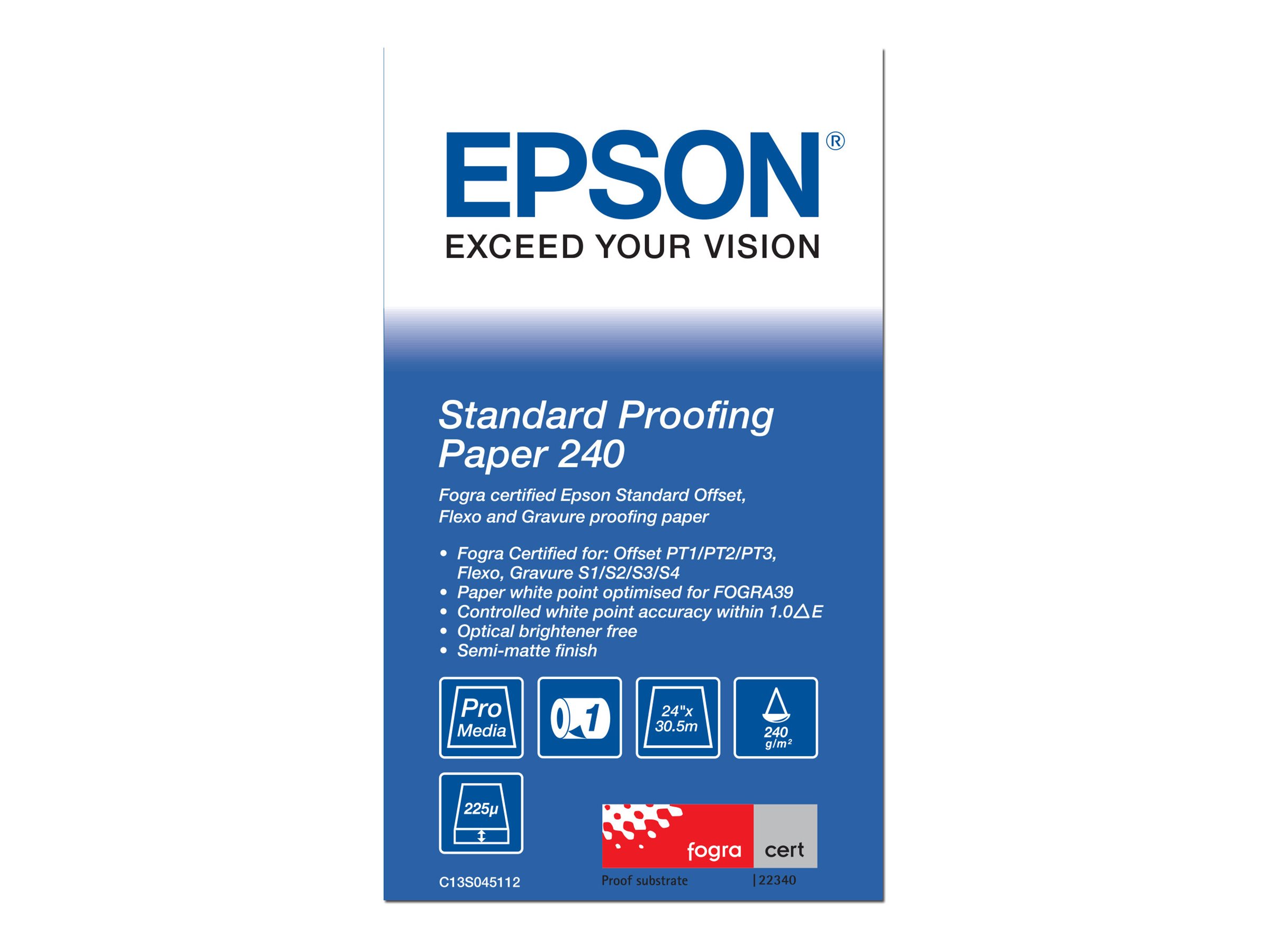 Epson Proofing Paper Standard - Seidenmatt - 9 mil - Roll (61 cm x 30,5 m) - 240 g/m² - 1 Rolle(n) Proofing-Papier