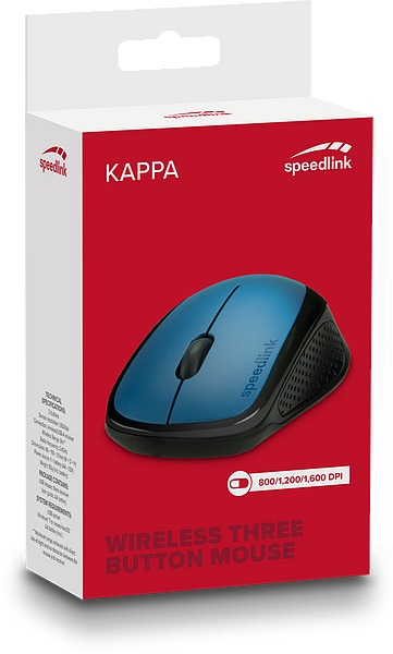 SPEEDLINK KAPPA - rechts - Optisch - RF Wireless - 1600 DPI - Schwarz - Blau, Ansicht 4