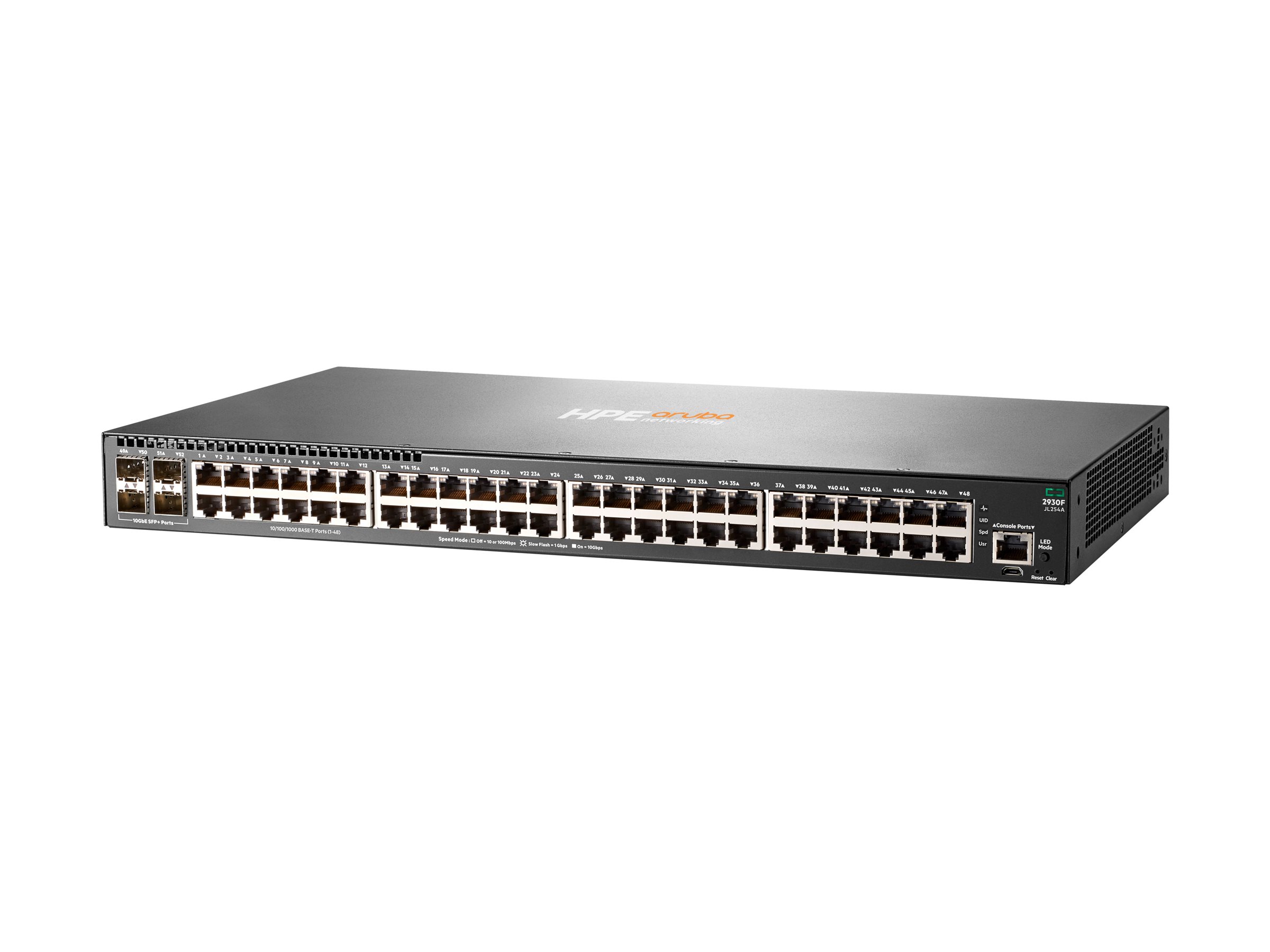 HPE Aruba 2930F 48G 4SFP+ - Switch - L3 - managed - 48 x 10/100/1000 + 4 x 1 Gigabit/10 Gigabit SFP+ (Uplink)