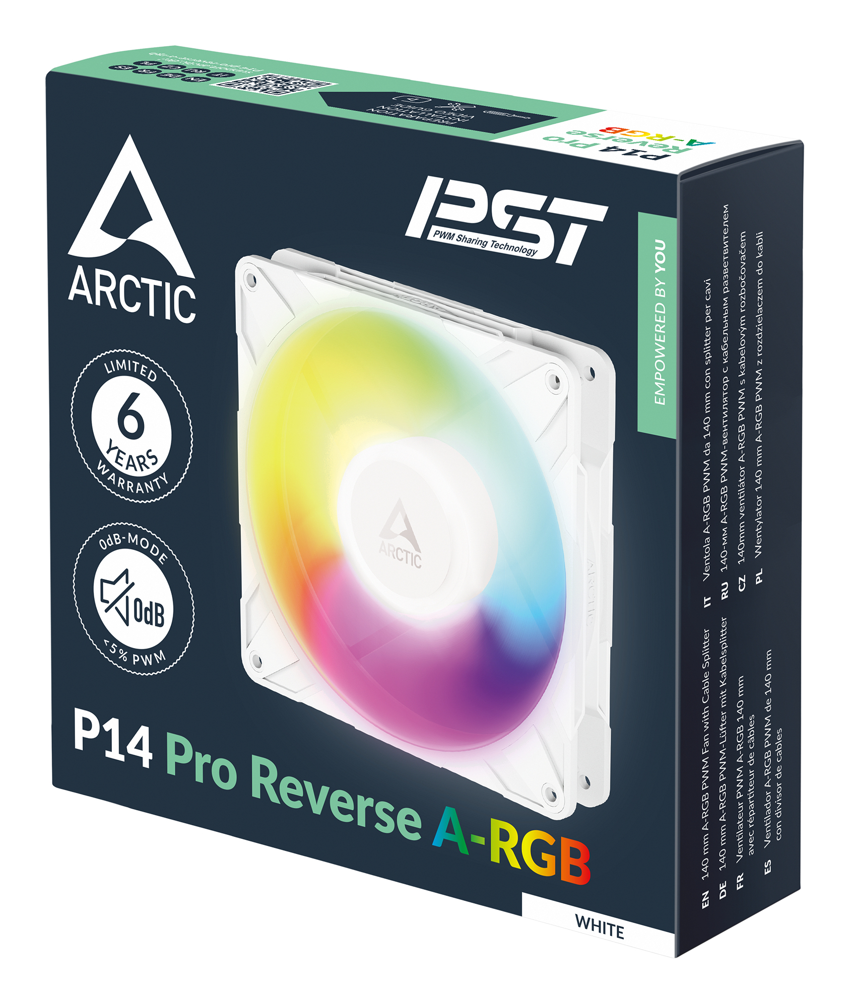 Arctic P14 Pro Reverse Gehäuseluefter 140mm A-RGB white 3er-Pack - Gehäuse-Lüfter - 2.650 rpm, Ansicht 2
